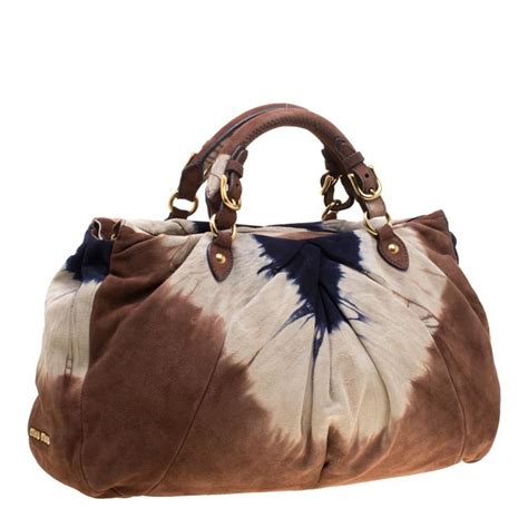 tie dyed suede miu miu bag|MIU MIU Camoscio Tie Dye Shopping Bag Multicolor.